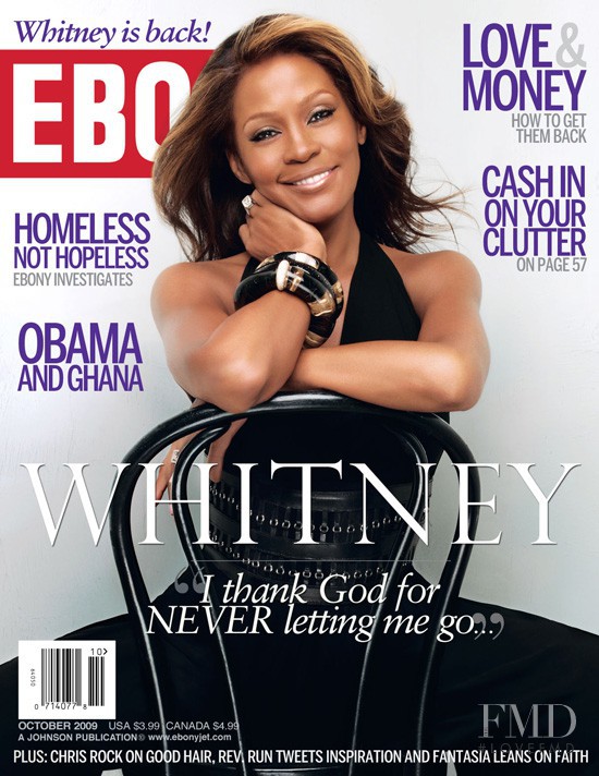 Whitney Huston featured on the Ebony cover from October 2009