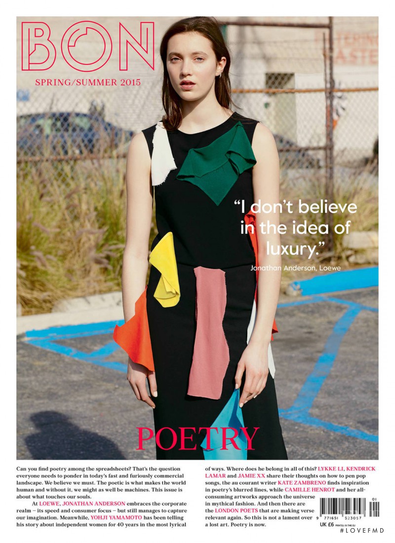 Matilda Lowther featured on the BON cover from March 2015