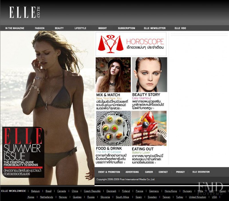  featured on the Elle.co.th screen from April 2010