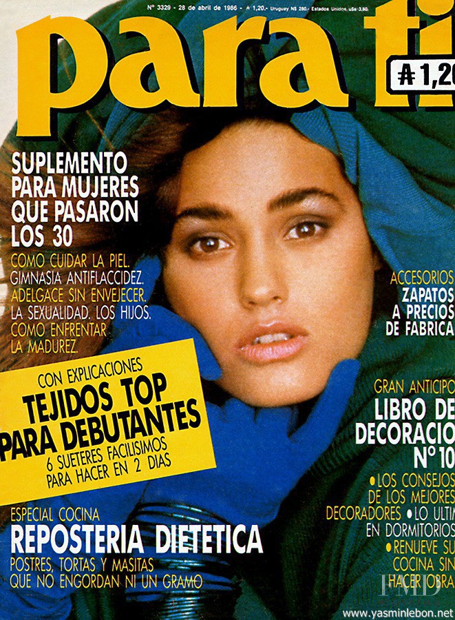 Yasmin Le Bon featured on the Para Ti cover from April 1986