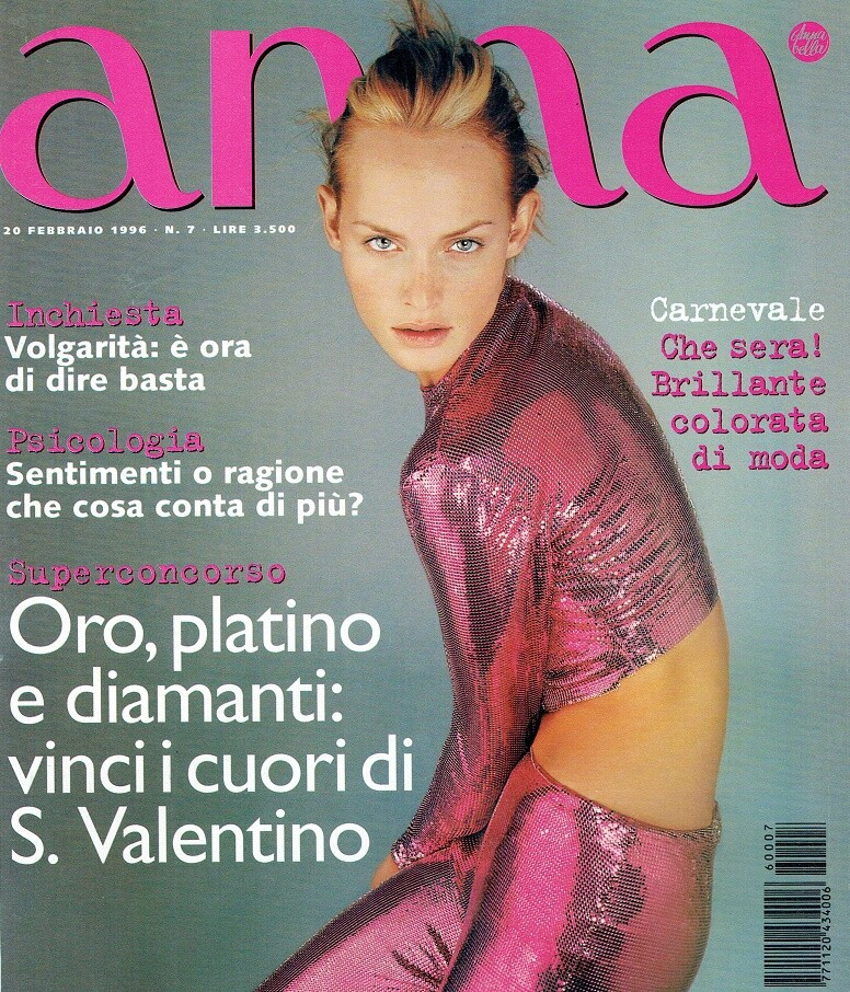 Amber Valletta featured on the ANNA cover from February 1996