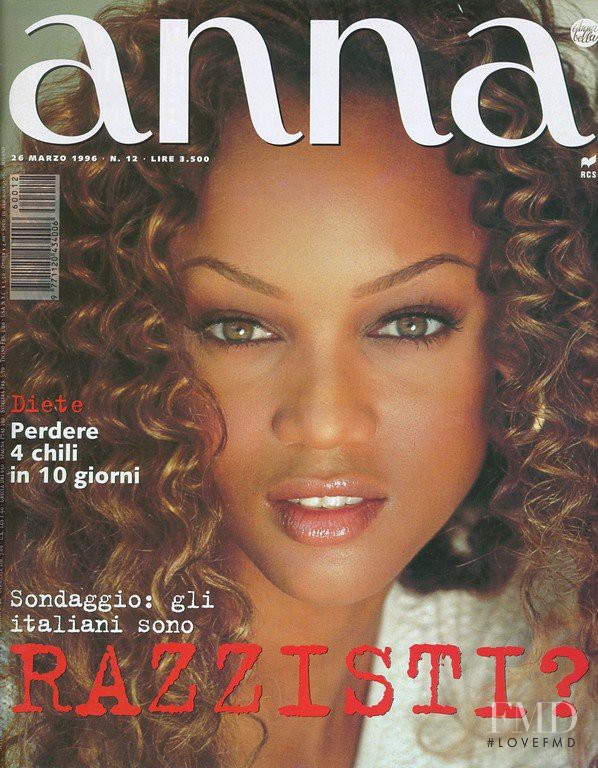 Tyra Banks featured on the ANNA cover from March 1996