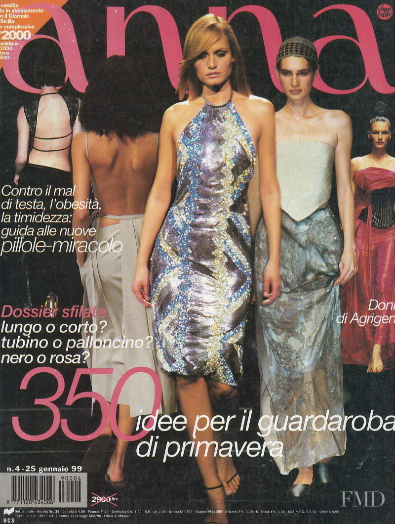 Amber Valletta featured on the ANNA cover from January 1999