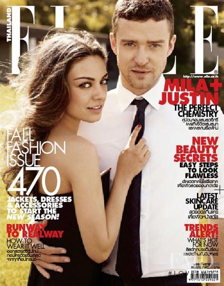 Mila Kunis, Justin Timberlake featured on the Elle Thailand cover from September 2011