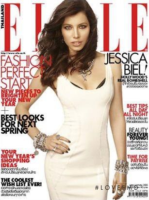 Jessica Biel featured on the Elle Thailand cover from January 2012