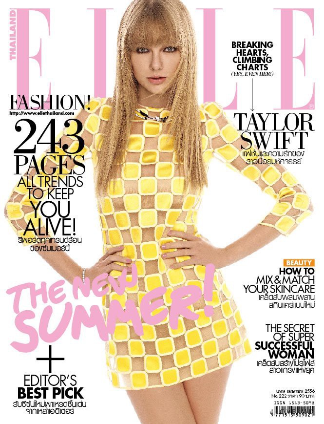 Taylor Swift featured on the Elle Thailand cover from April 2013
