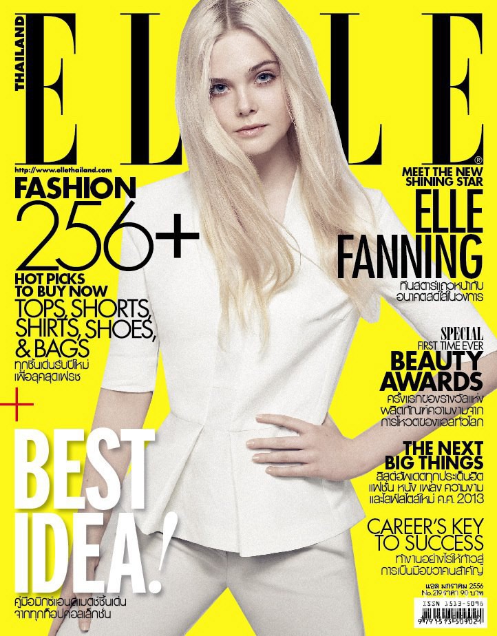 Elle Fanning featured on the Elle Thailand cover from January 2013