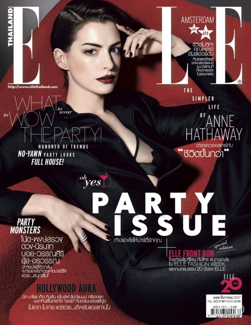 Anne Hathaway featured on the Elle Thailand cover from December 2014