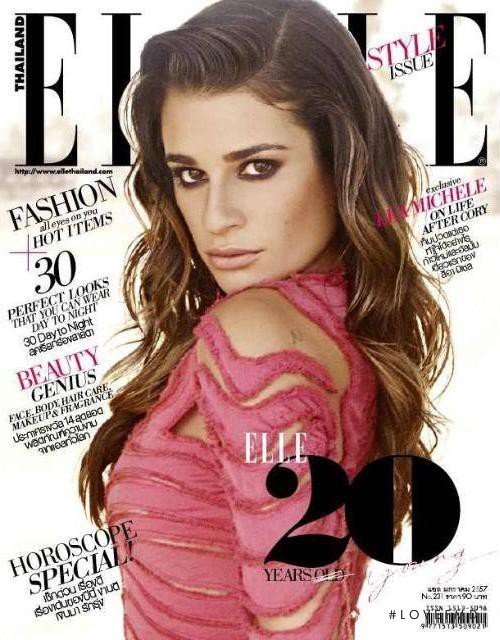 Lea Michele featured on the Elle Thailand cover from January 2014