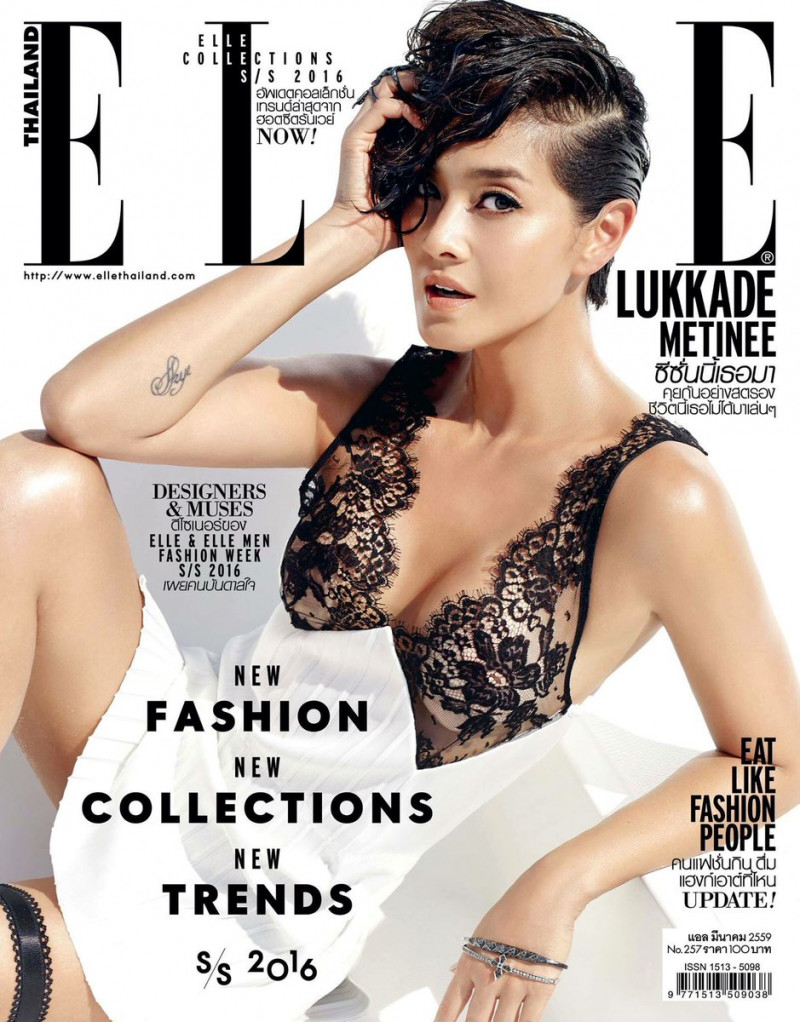 Metinee Kingpayome featured on the Elle Thailand cover from March 2016