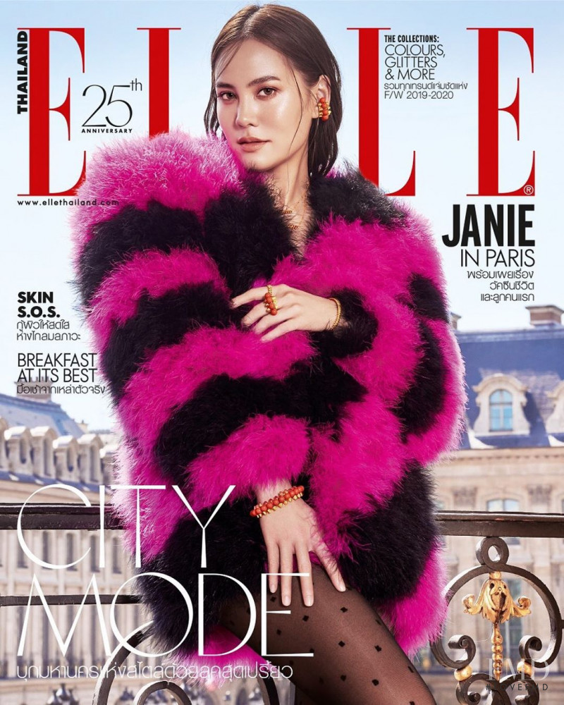 Janie Tienphosuwan featured on the Elle Thailand cover from August 2019