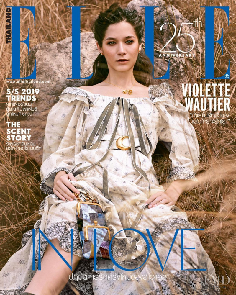 Violette Wautier featured on the Elle Thailand cover from February 2019