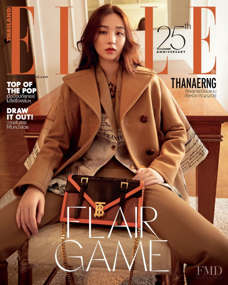 Kanyawee Songmuang featured on the Elle Thailand cover from October 2019