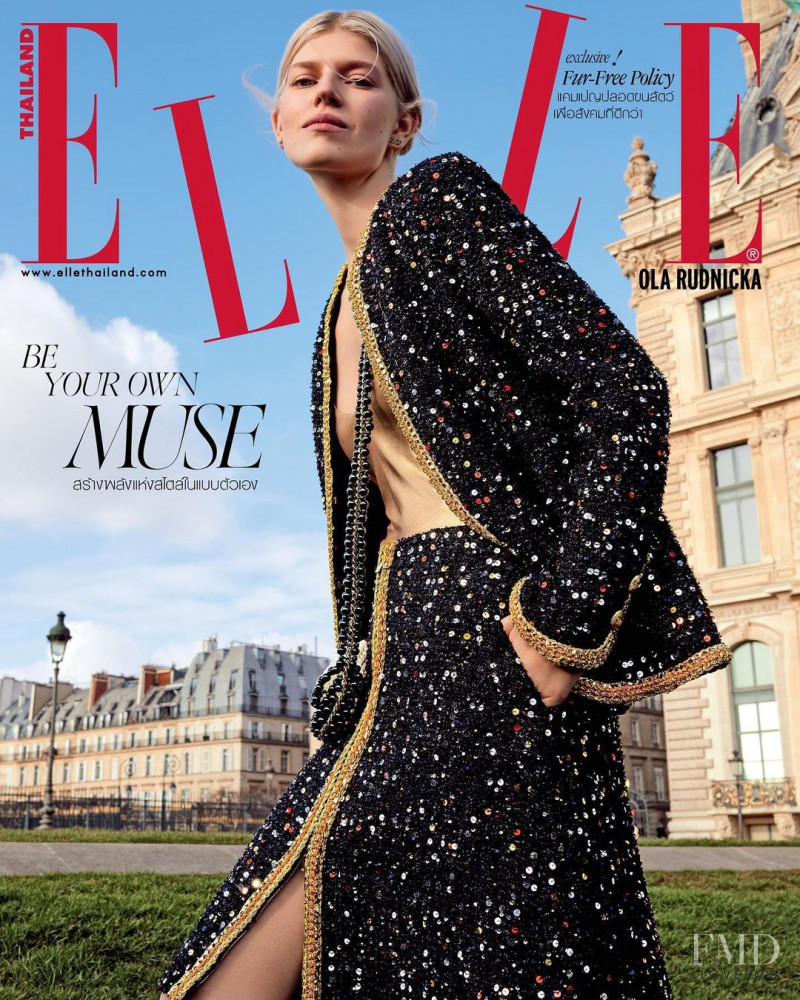 Ola Rudnicka featured on the Elle Thailand cover from March 2022