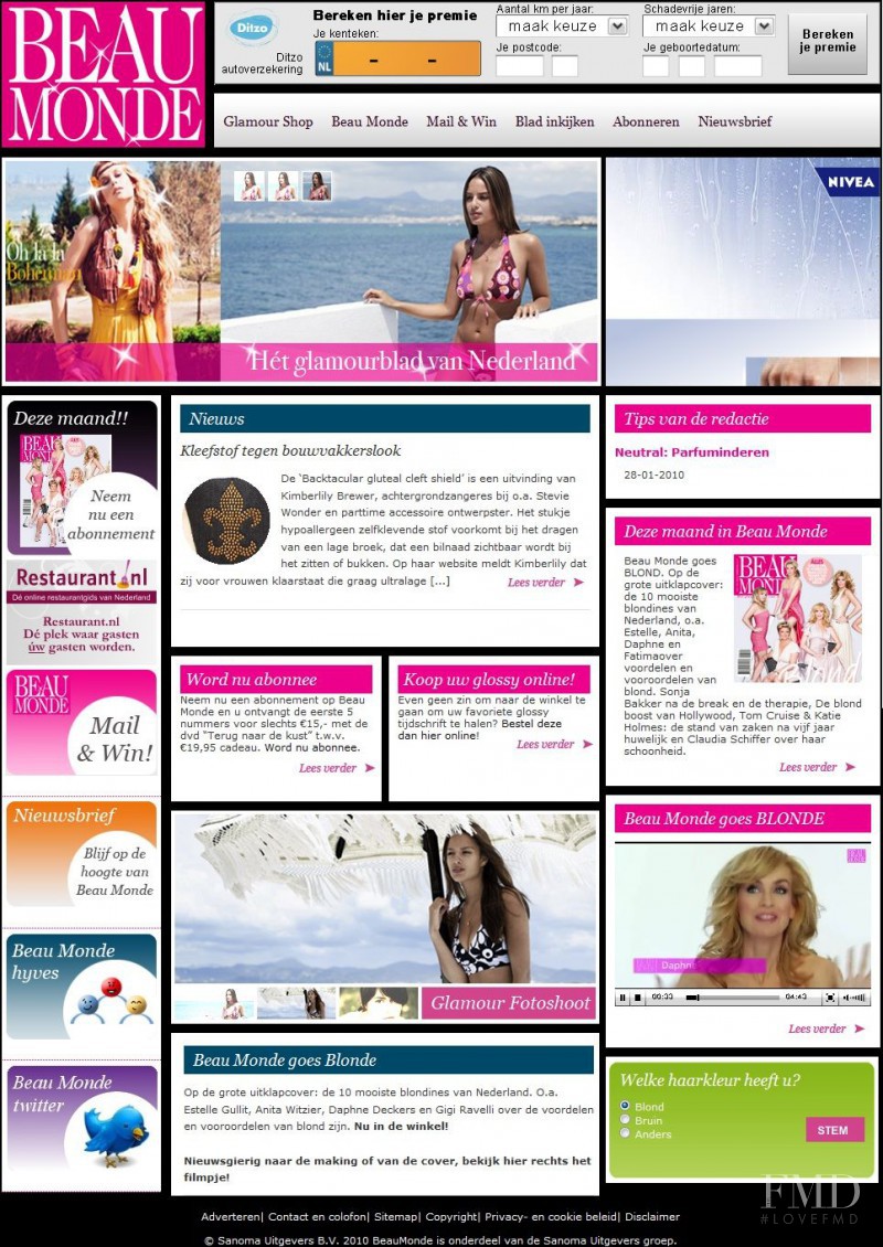  featured on the BeauMonde.nl screen from April 2010