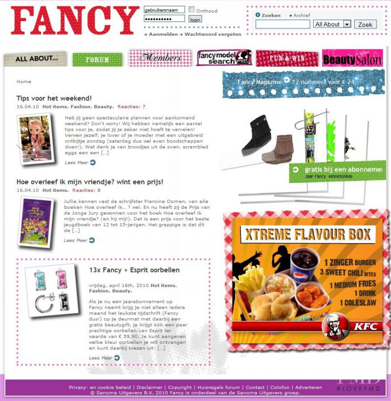  featured on the Fancy.nl screen from April 2010