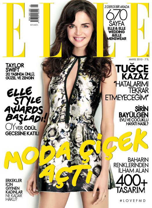 Tugçe Kazaz featured on the Elle Turkey cover from May 2010