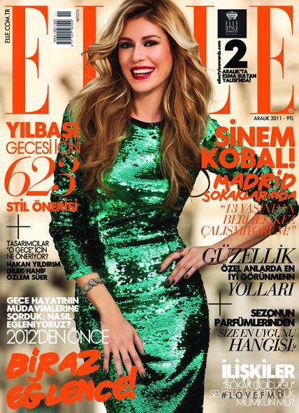 Sinem Kobal featured on the Elle Turkey cover from December 2011