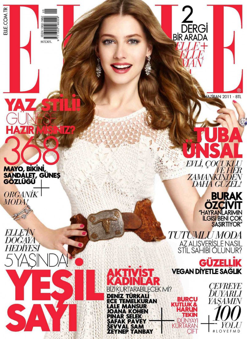 Tuba Ünsal featured on the Elle Turkey cover from June 2011