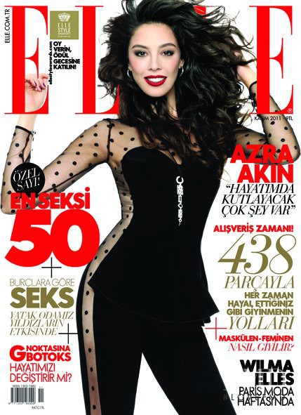 Azra Akin featured on the Elle Turkey cover from November 2011