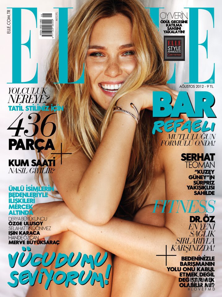 Bar Refaeli featured on the Elle Turkey cover from August 2012