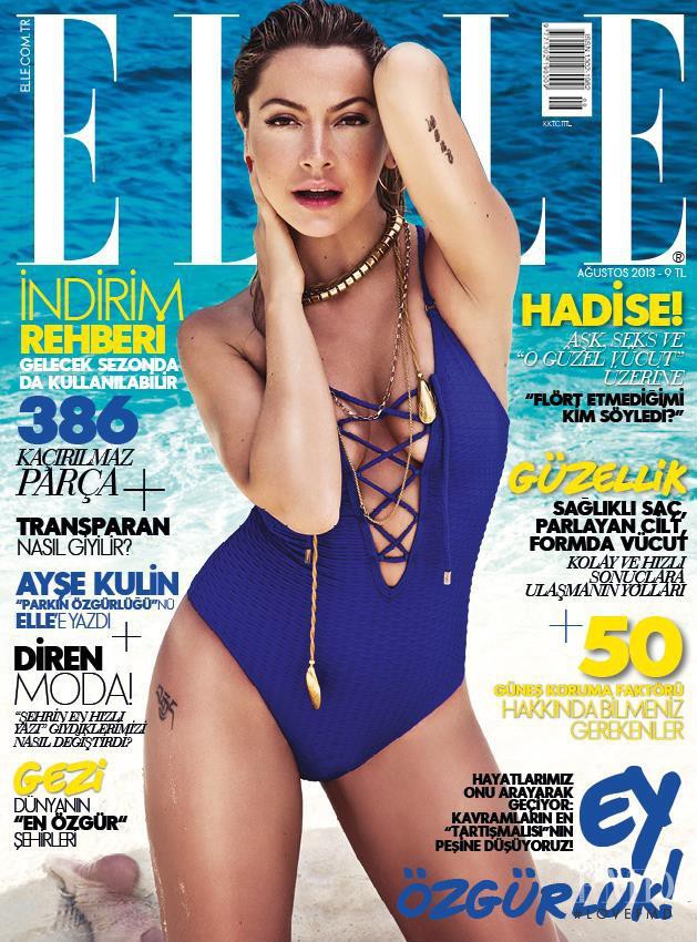 Hadise Açikgöz featured on the Elle Turkey cover from August 2013