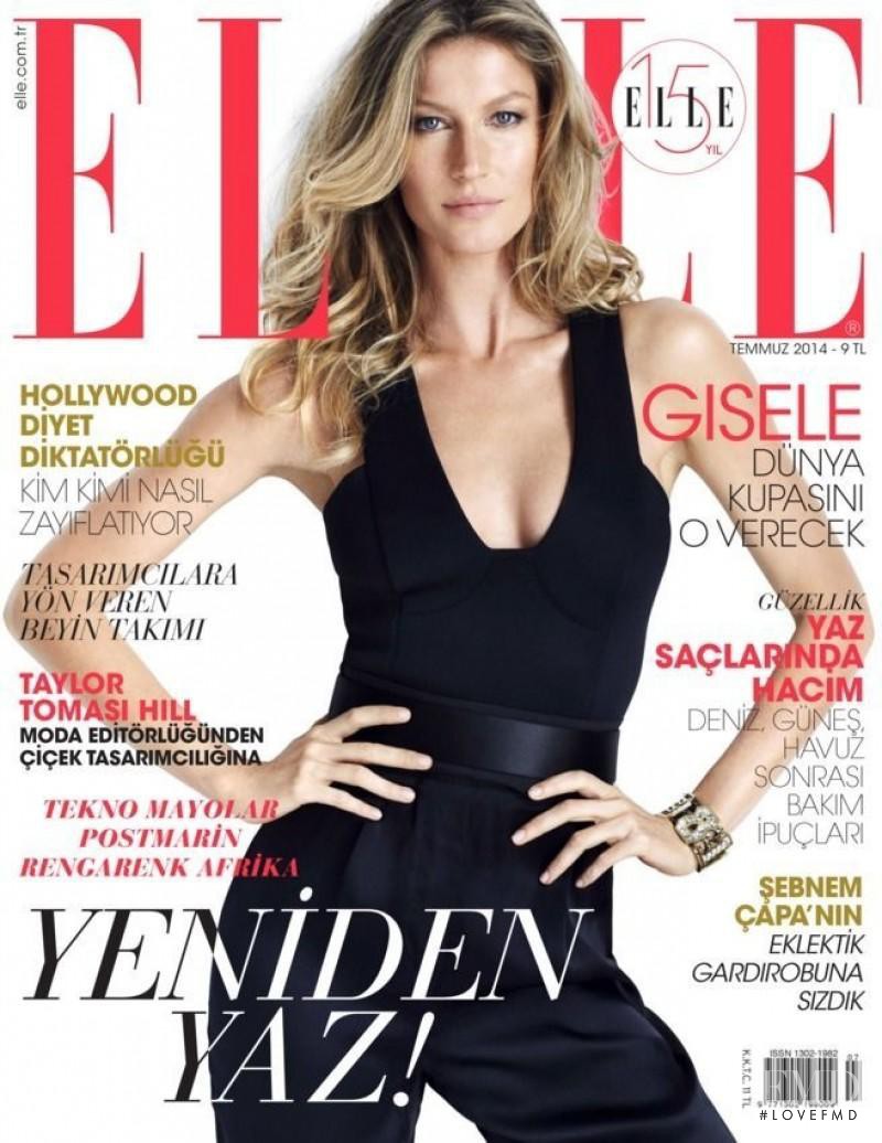 Gisele Bundchen featured on the Elle Turkey cover from July 2014