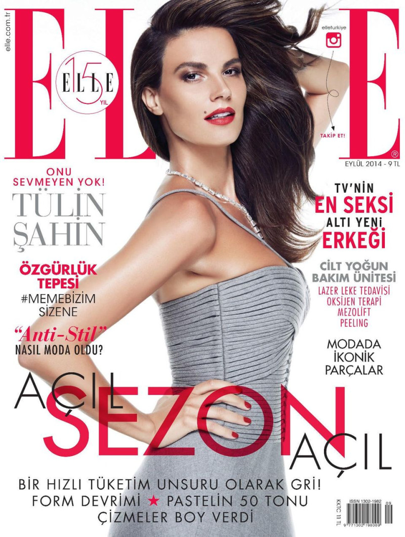 Tülin Sahin featured on the Elle Turkey cover from September 2014