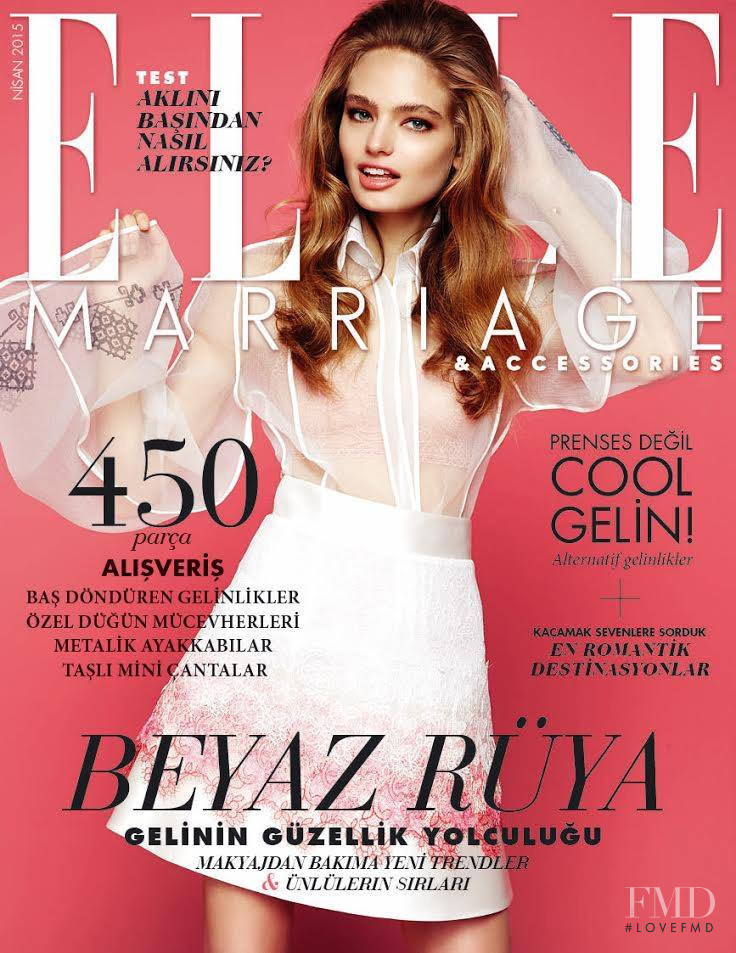 Anna Mila Guyenz featured on the Elle Turkey cover from April 2015