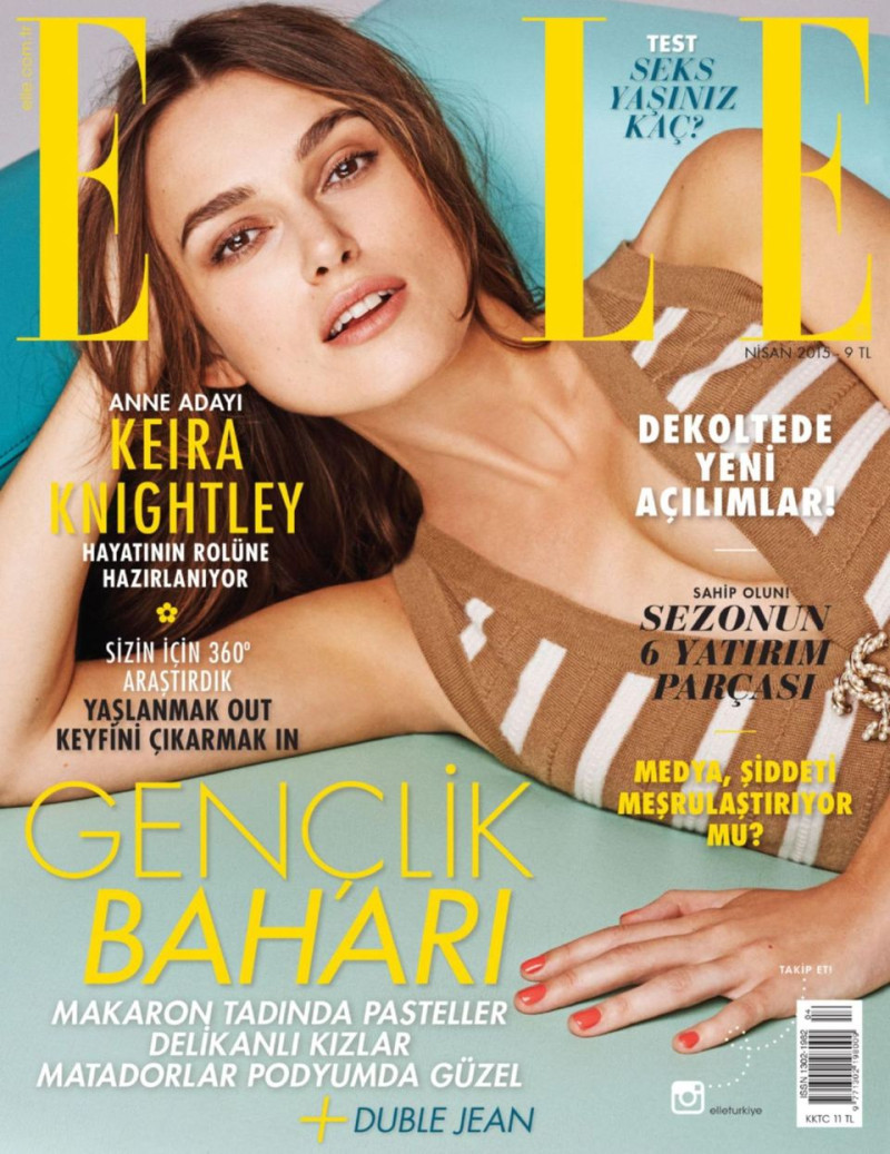 Keira Knightley featured on the Elle Turkey cover from April 2015