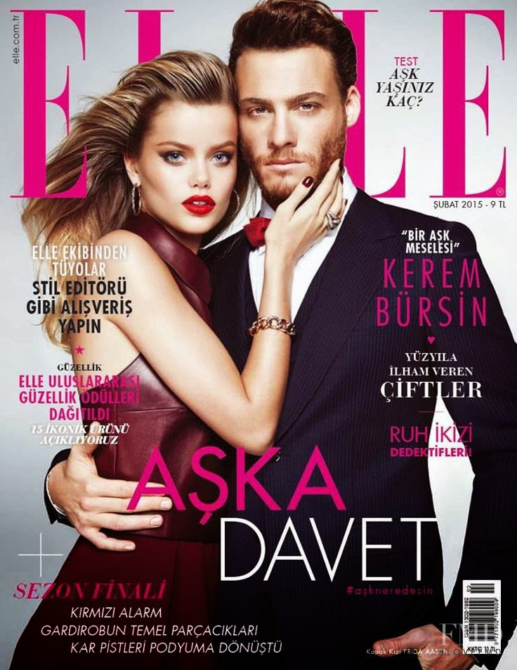 Frida Aasen featured on the Elle Turkey cover from February 2015