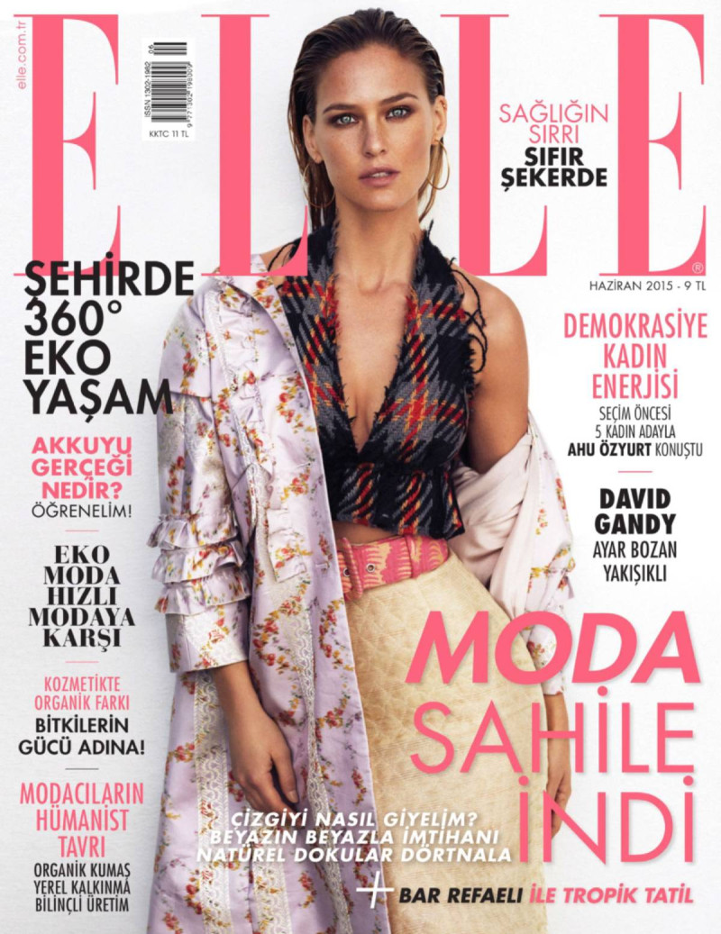 Bar Refaeli featured on the Elle Turkey cover from June 2015