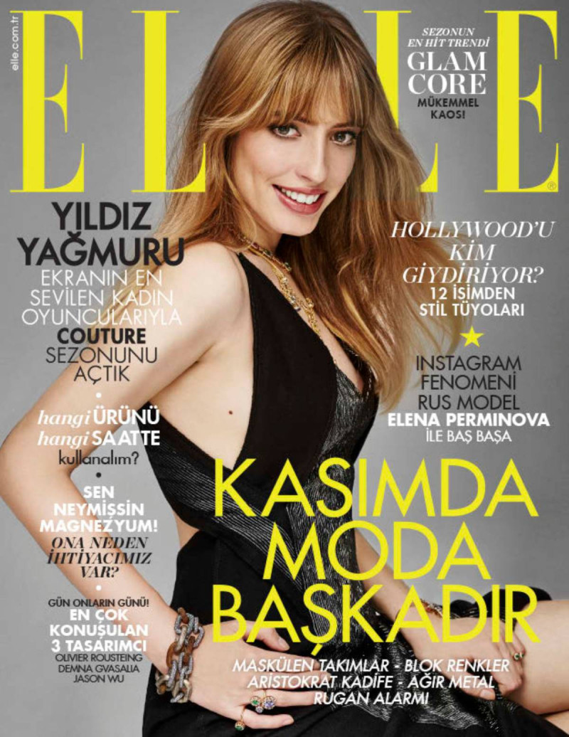 Elena Perminova featured on the Elle Turkey cover from November 2015