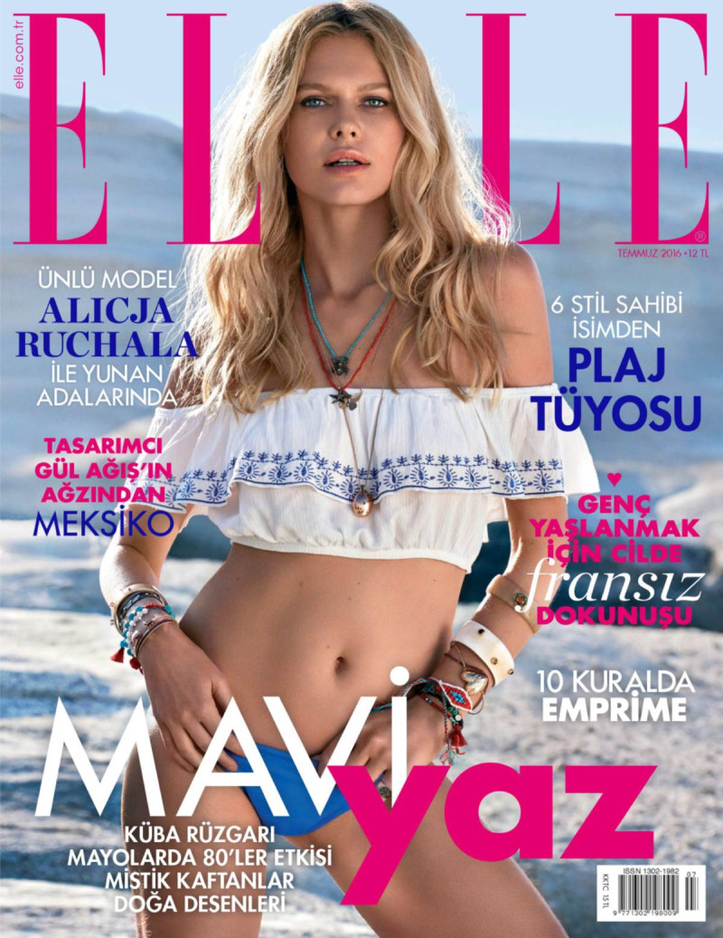 Alicja Ruchala featured on the Elle Turkey cover from July 2016