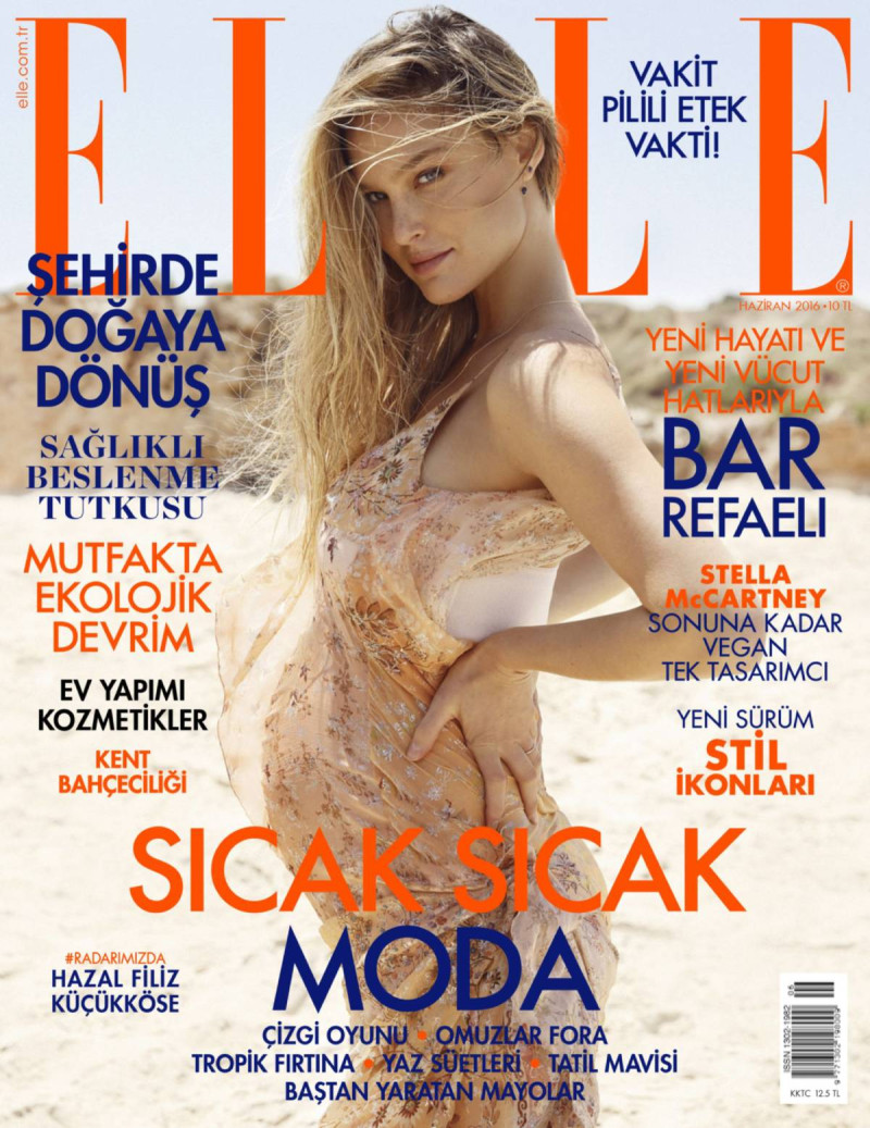 Bar Refaeli featured on the Elle Turkey cover from June 2016