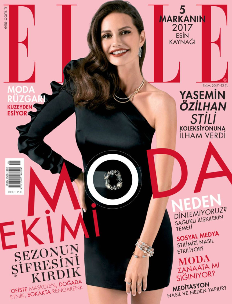 Yasemin Ozilhan featured on the Elle Turkey cover from October 2017