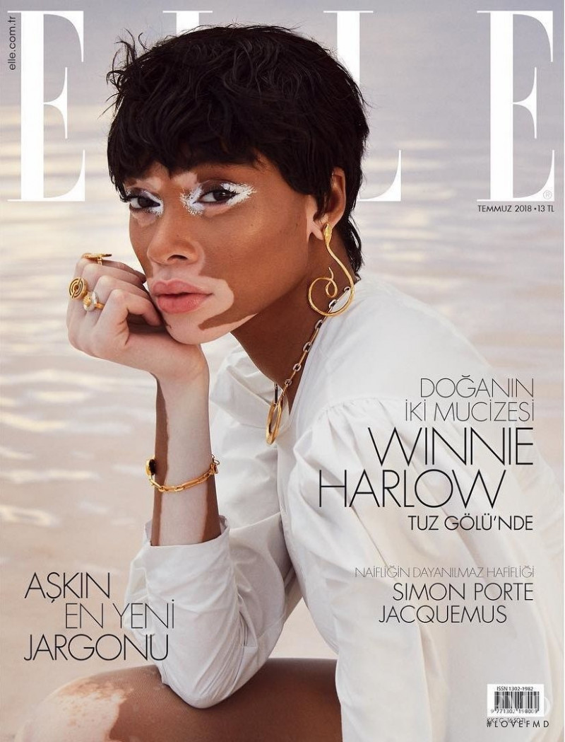 Winnie Chantelle Harlow featured on the Elle Turkey cover from July 2018