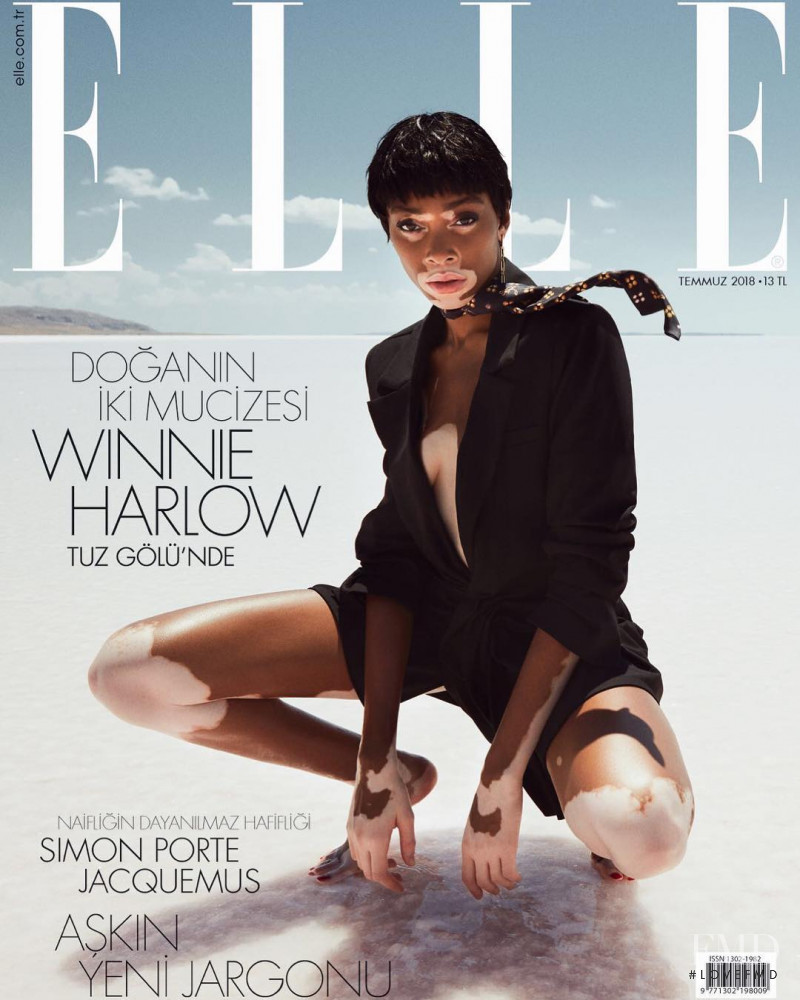 Winnie Chantelle Harlow featured on the Elle Turkey cover from July 2018