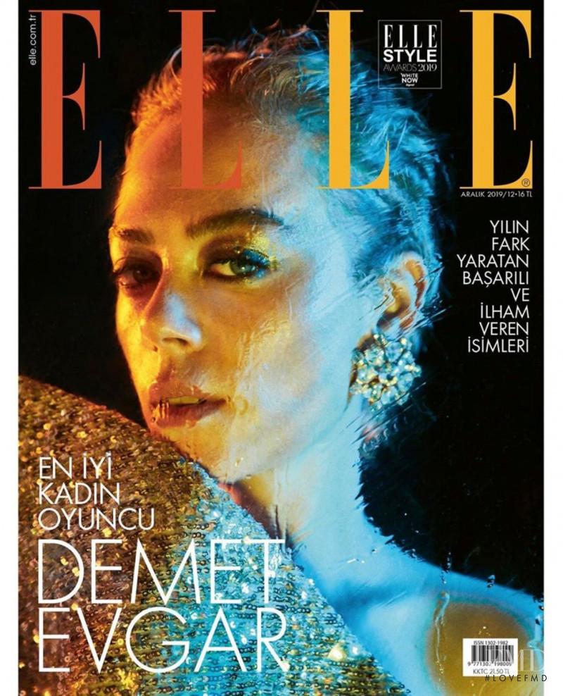 Demet Evgar  featured on the Elle Turkey cover from December 2019