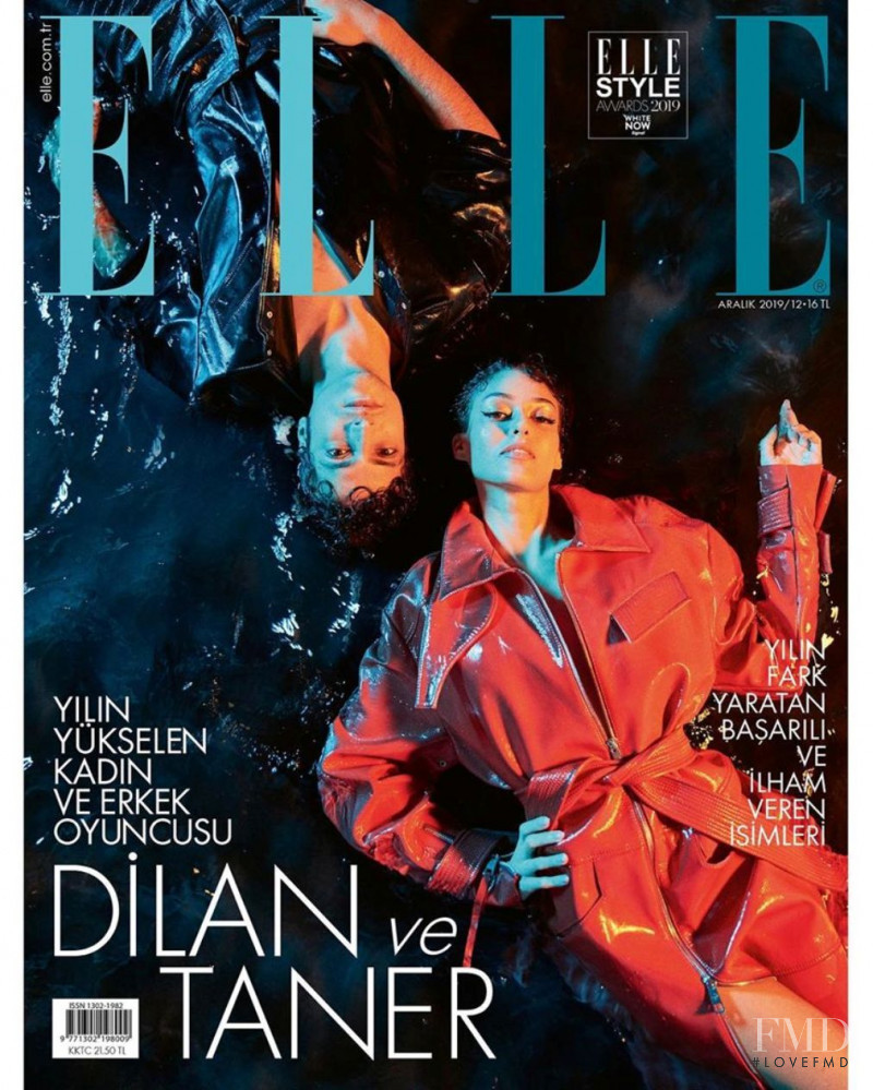 Dilan CicekDeniz, Taner Olmez featured on the Elle Turkey cover from December 2019
