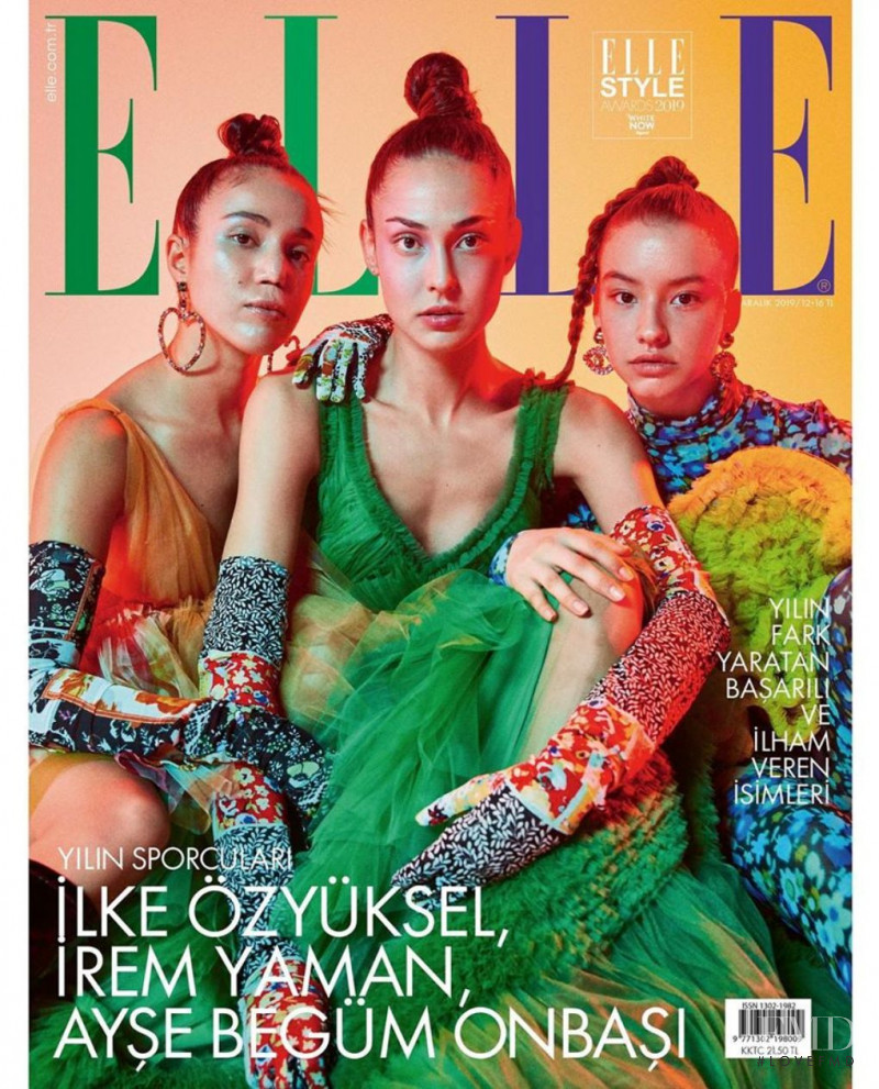 Ilke Ozyuksel, Irem Yaman, Ayse Begum Onbasi featured on the Elle Turkey cover from December 2019