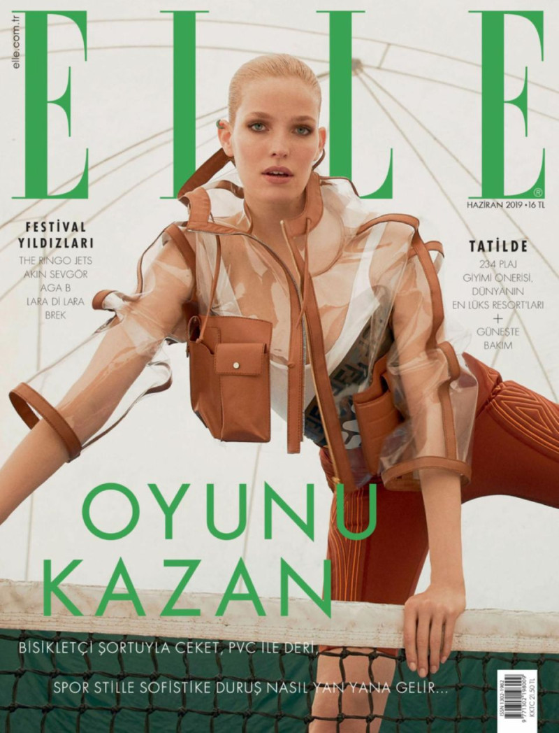 Alisa Ahmann featured on the Elle Turkey cover from June 2019