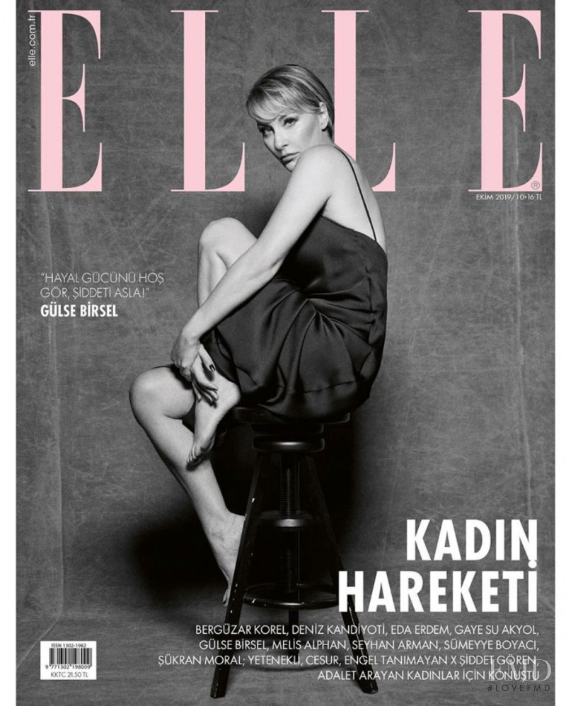 Gulse Birsel featured on the Elle Turkey cover from October 2019