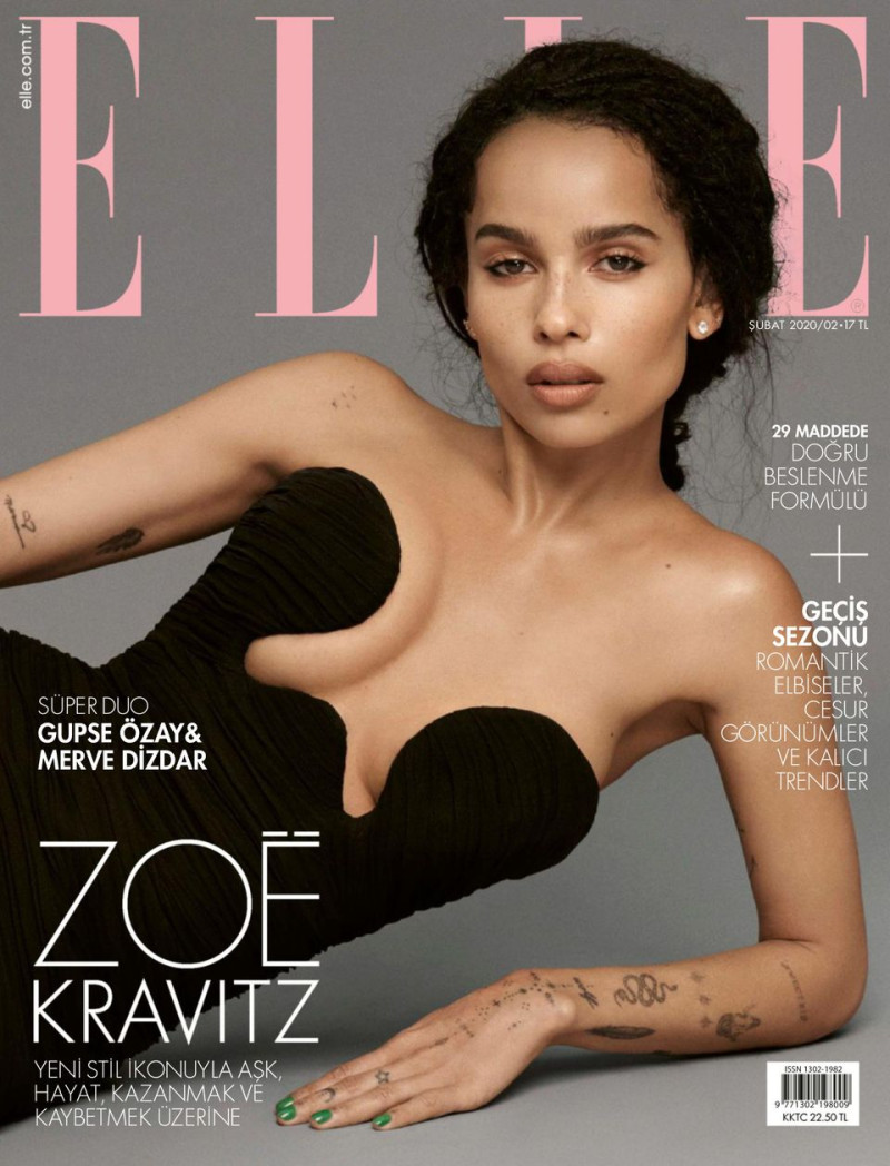 Zoe Kravitz featured on the Elle Turkey cover from February 2020