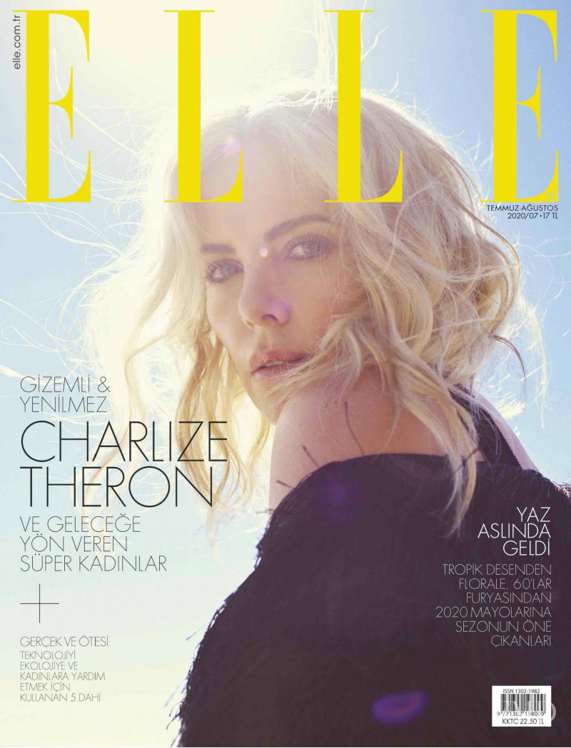 Charlize Theron featured on the Elle Turkey cover from July 2020
