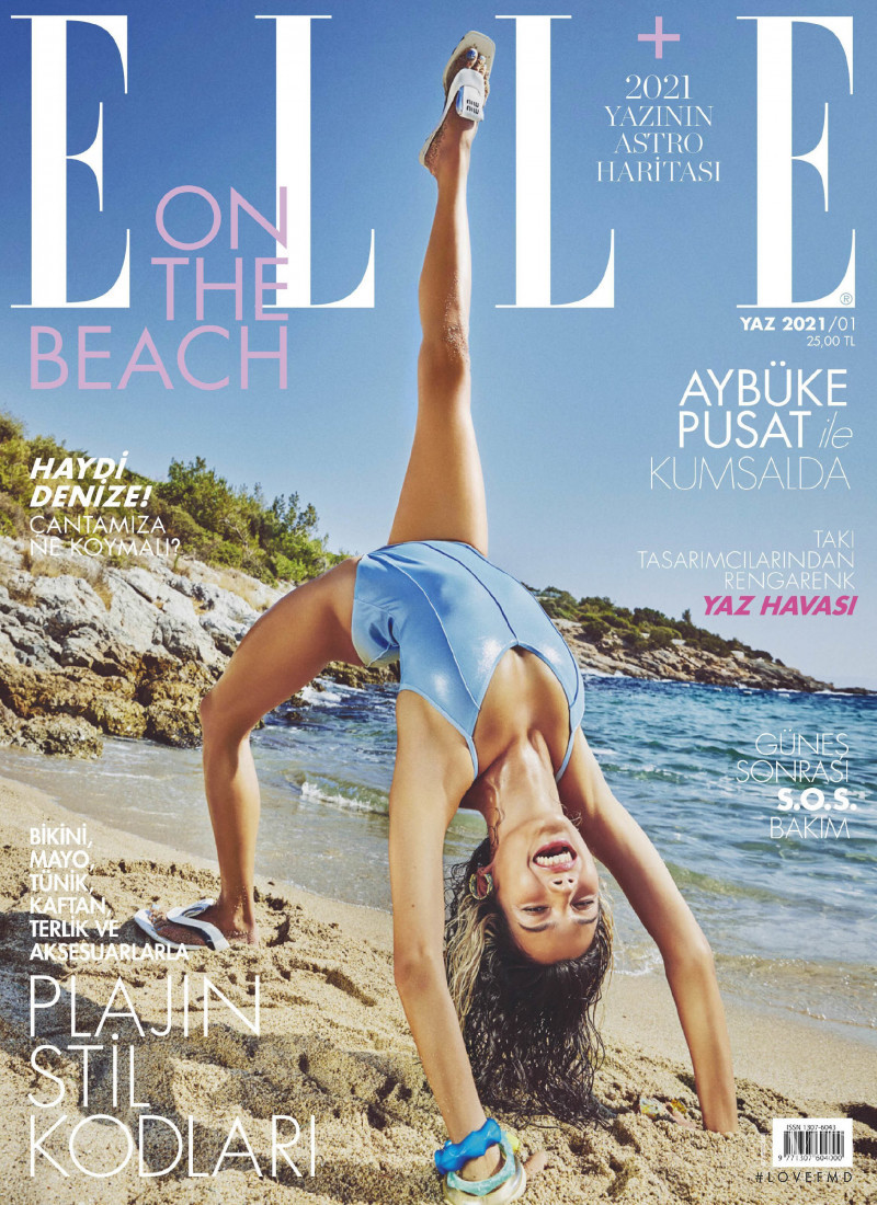 Aybüke Pusat featured on the Elle Turkey cover from June 2021