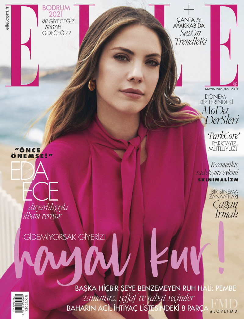 Eda Ece featured on the Elle Turkey cover from May 2021