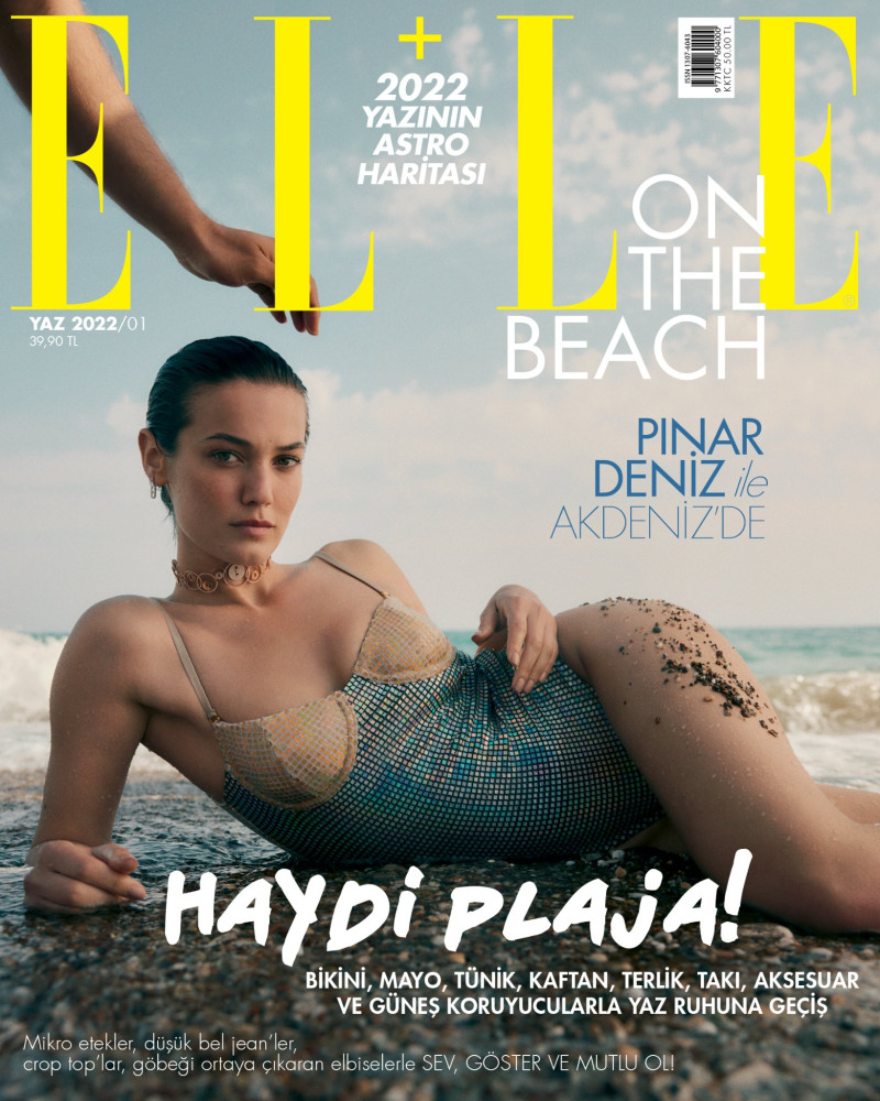 Pinar Deniz featured on the Elle Turkey cover from July 2022