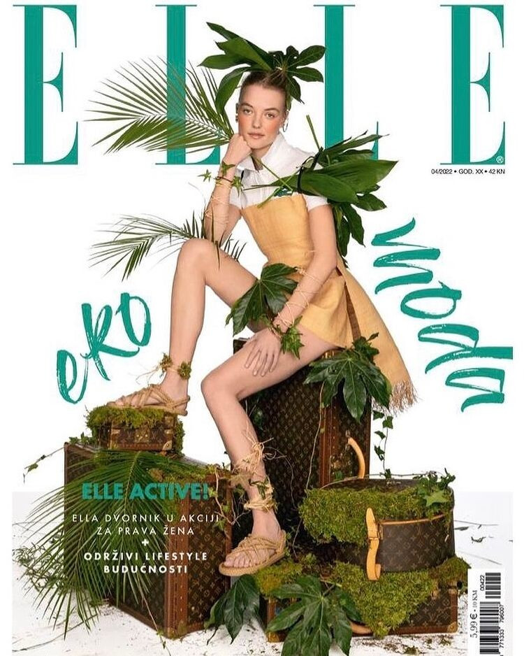 Roos Abels featured on the Elle Turkey cover from June 2022