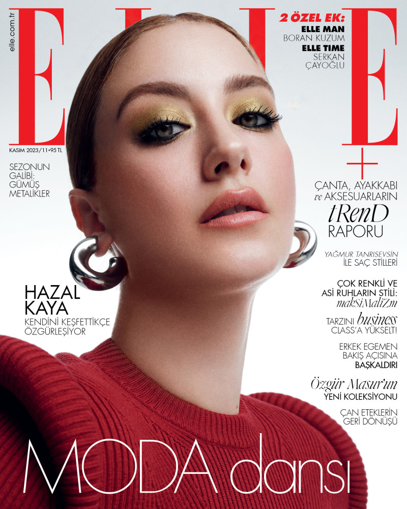 Hazal Kaya featured on the Elle Turkey cover from November 2023